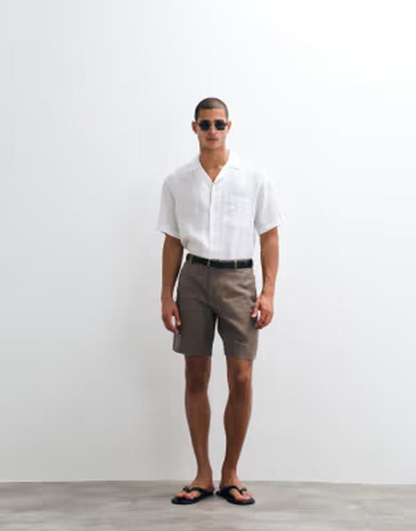 アルケット メンズ ボトムス ハーフパンツ・ショーツ ショートパンツ リネン ARKET pure linen tailo red shorts BROWN ブラウン|ReVida 店
