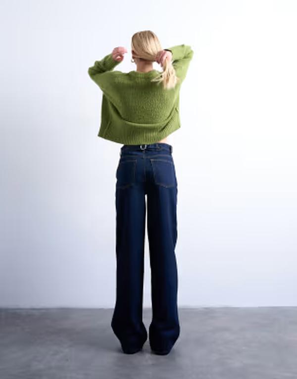 トップショップ レディース ボトムス デニムパンツ ローライズ ジーンズ Topshop Tall Cinch low rise relaxed jeans in raw look indigo RINSE INDIGO インディゴ｜ReVida 店 18,600円