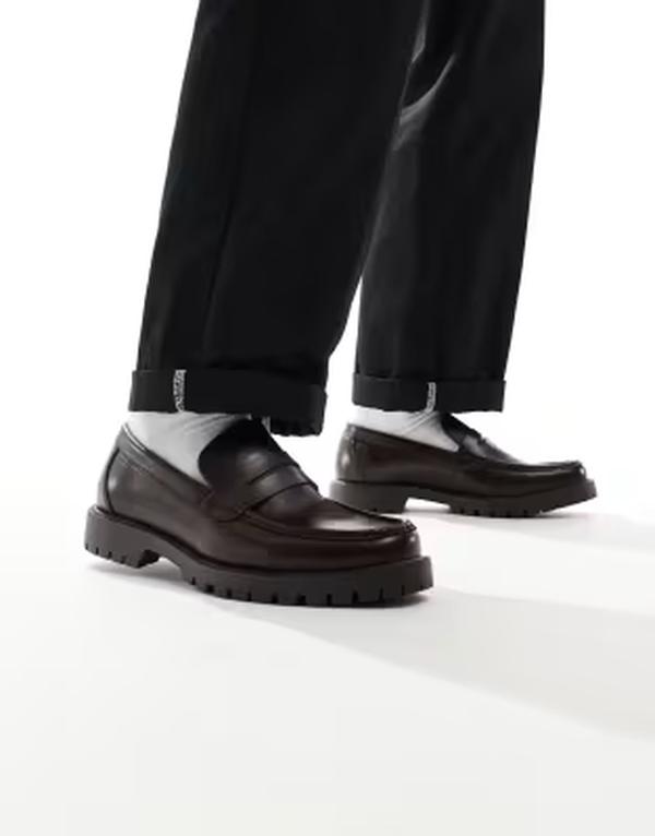 シュー メンズ スリッポン・ローファー Schuh Ravi loafers PU BROWN BOX PU ブラウン｜ReVida 店