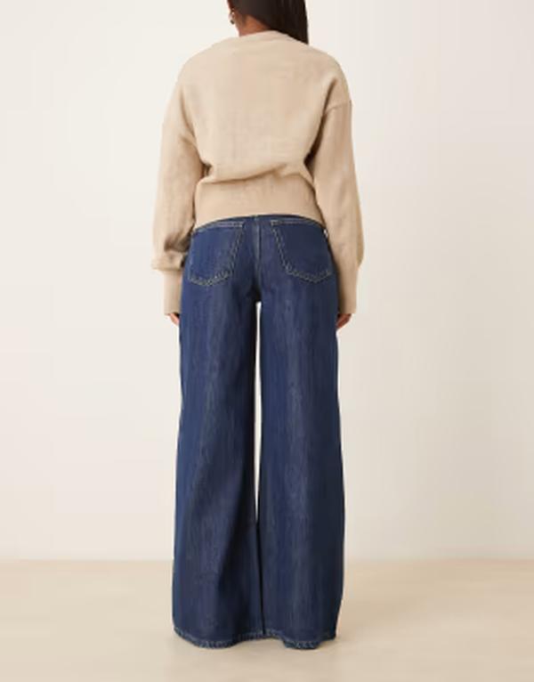 ジーナトリコ レディース ボトムス デニムパンツ ワイドレッグ ジーンズ Gina Tricot wide leg fla red palazzo jeans indigo dark wash Indigo Dark Wash Blue インディゴ|ReVida 店