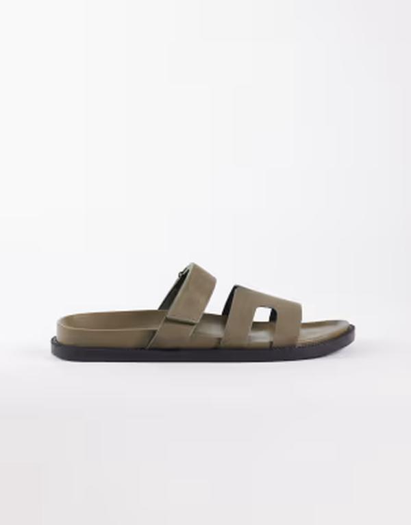 セクウェル メンズ シューズ サンダル SEQWL Kidman sandals with straps in faux nubuc khaki カーキ|ReVida 店