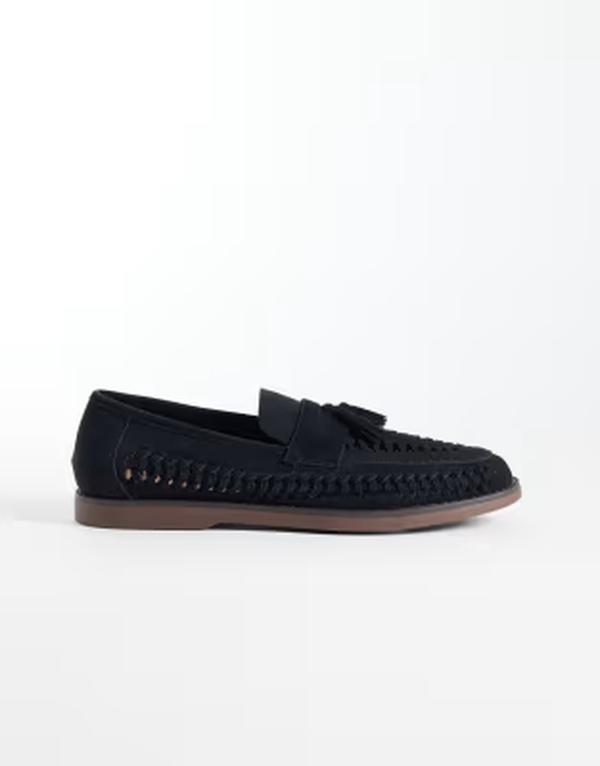シュー メンズ スリッポン・ローファー schuh Robbie woven loafers with tassels Black PU ブラック|ReVida 店
