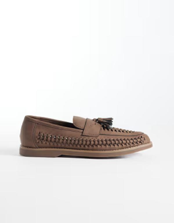 シュー メンズ スリッポン・ローファー schuh Robbie woven loafers with tassels Brown ブラウン|ReVida 店