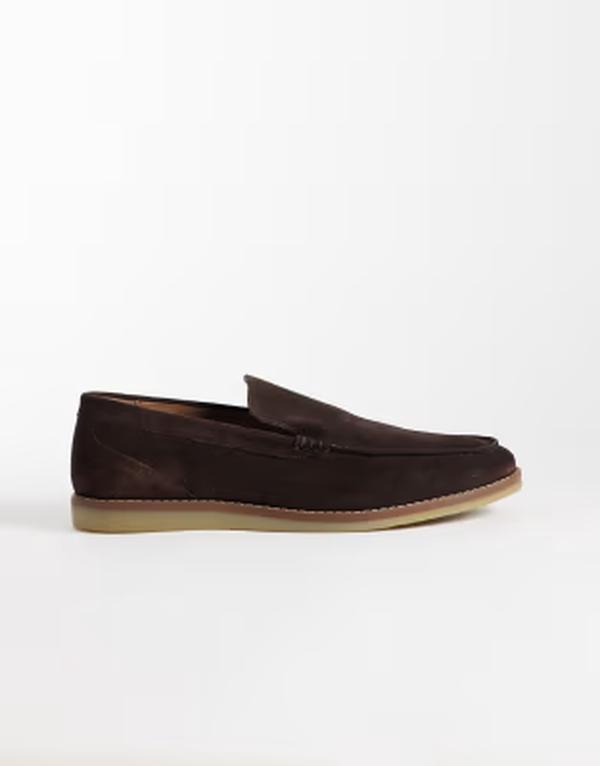 シュー メンズ スリッポン・ローファー スエード schuh Risk loafers in choc suede Choc suede｜ReVida 店