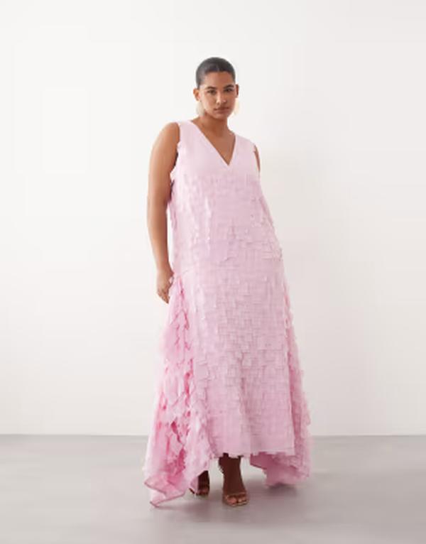 アレンジ レディース トップス ワンピース マキシ ARRANGE Curve textu red square cut maxi dress Light Pink ピンク｜ReVida 店 47,880円