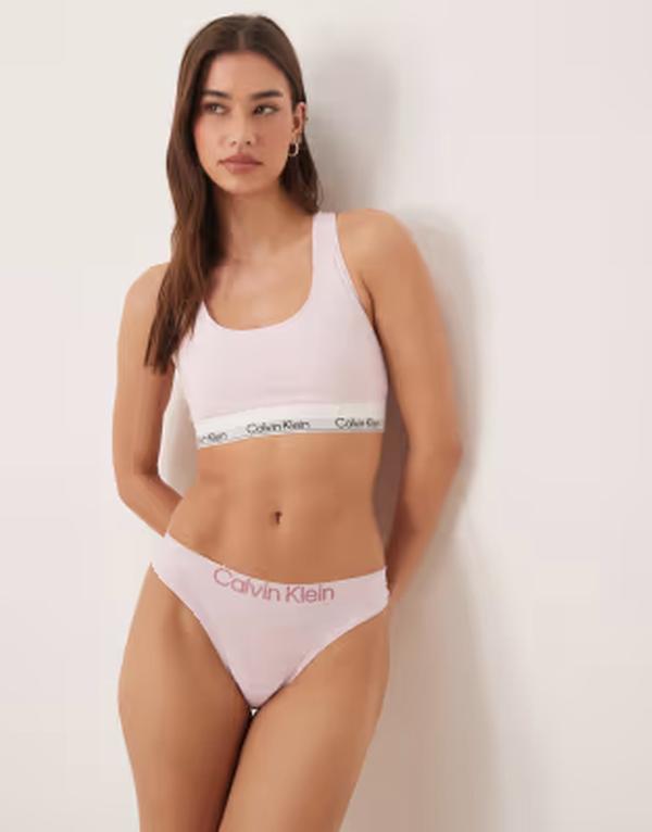 カルバンクライン レディース アンダー御召しもの ブリーフズボン下 綿織物 Calvin Klein Extra Soft Cotton thong インチ light Cradle pink サクラ色