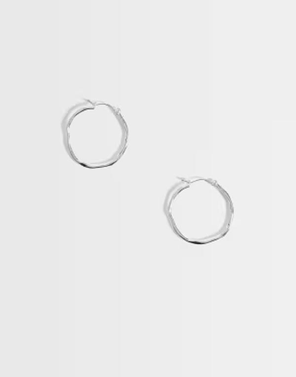 アクセサライズ レディース アクセサリー ピアス・イヤリング Accessorize Z mediumolten hoops plated SILVER シルバー|ReVida 店