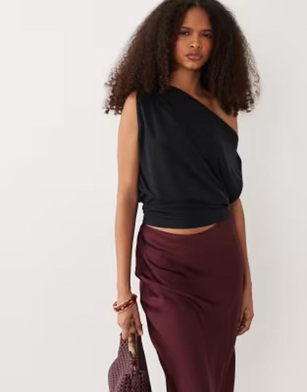 ジェイディーワイ レディース トップス ベスト JDY fallen shoulder cinched top Black ブラック|ReVida 店