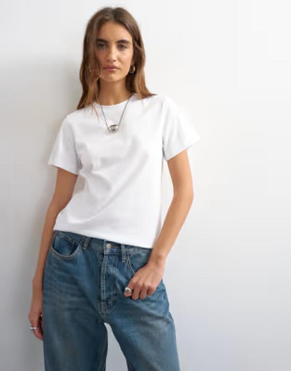 トップショップ レディース トップス Tシャツ Topshop classic tee WHITE ホワイト|ReVida 店