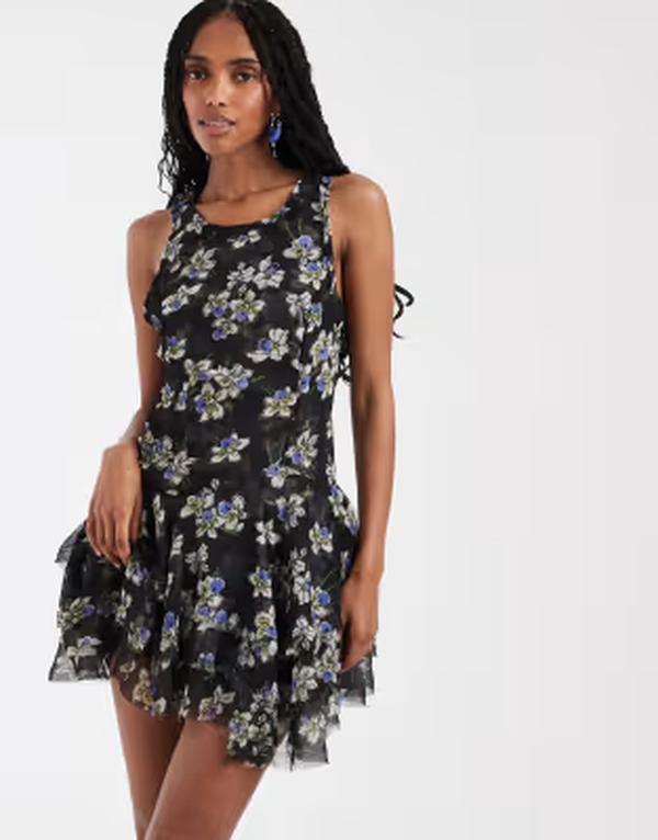 フリーピープル レディース トップス ワンピース プリント ミニ Free People Raven printed mini dress in midnight combo Midnight Combo|ReVida 店