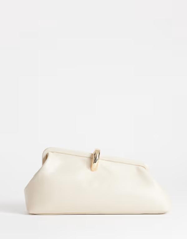 トップショップ レディース バッグ Topshop Carlie medium clutch withardware in stone ストーン|ReVida 店