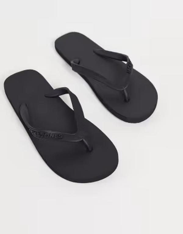 ジャック アンド ジョーンズ メンズ シューズ サンダル Jack & Jones flip flops Anthracite ブラック|ReVida 店