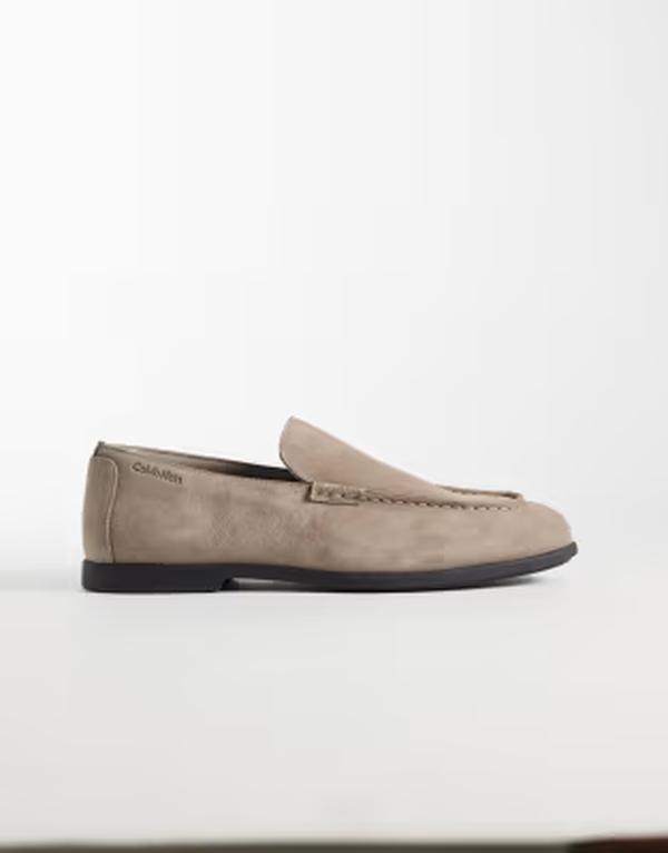 カルバンクライン メンズ シューズ スリッポン・ローファー レザー Calvin Klein leather loafers Desertaupe トープ｜ReVida 店