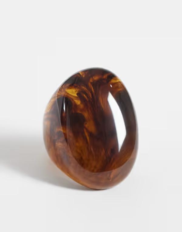 デザインビーロンドン レディース アクセサリー リング DesignB London statement brown resin ring BROWN ブラウン｜ReVida 店