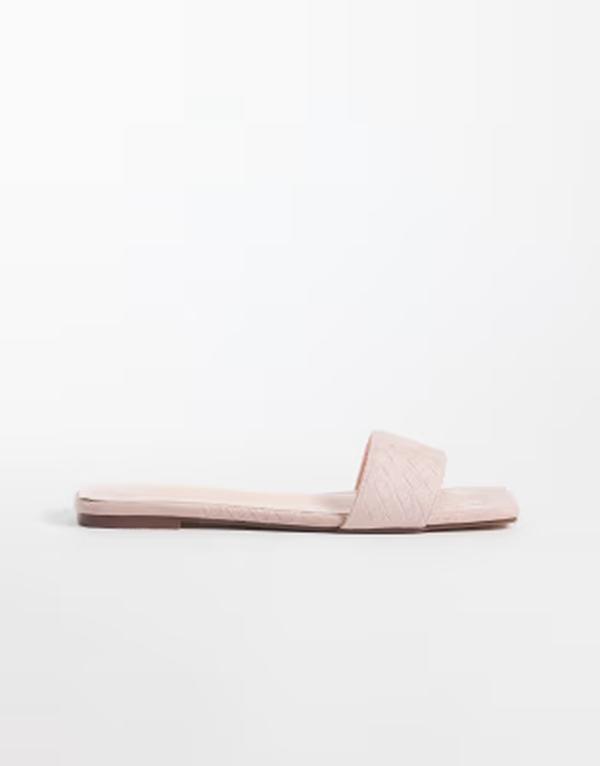 シミ レディース シューズ サンダル スエード SIMMI Shoesimmi London Anika embossed slip on flat sandals faux suede Pink suede ピンク|ReVida 店