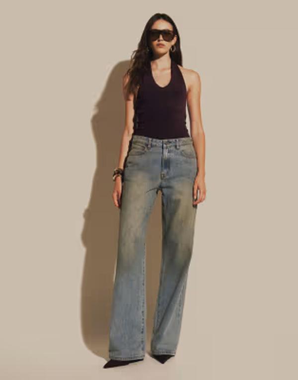 ライオネス レディース ボトムス デニムパンツ ジーンズ Lioness Top Model relaxed leg jeans in stone blue wash - part of a set Stone blue ブルー｜ReVida 店
