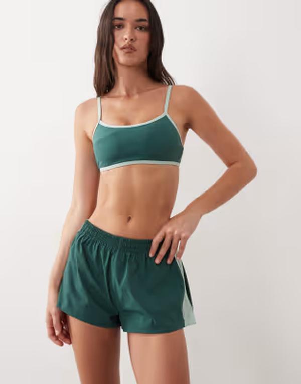コットンオン レディース トップス シャツ Cotton active ultra soft double strap back crop in bistro green グリーン｜ReVida 店
