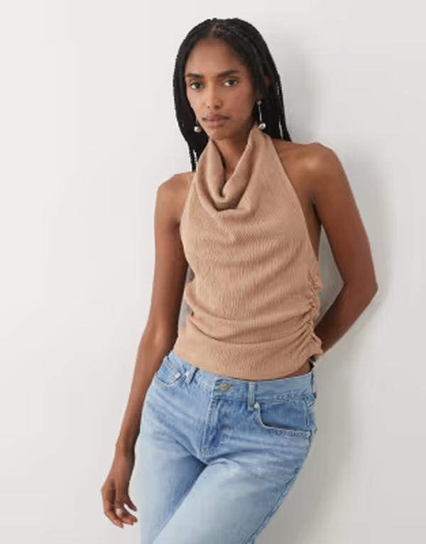 ミスセルフフリッジ レディース トップス シャツ ホルター Misselfridge halterneck top in stone ストーン｜ReVida 店