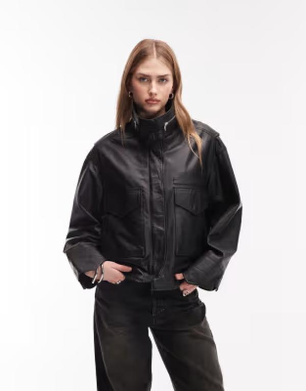 オールセインツ レディース アウター ジャケット・ブルゾン レザー Allsaints Clay leather jacket black ブラック｜ReVida 店