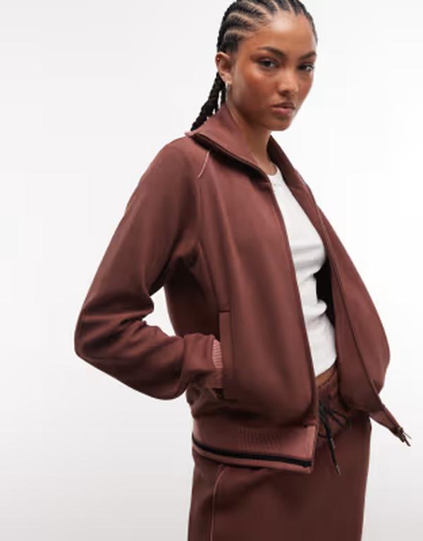 レインズ レディース アウター パーカー・スウェット ダウン ニット ロゴ Rains 41040 Downtime knit logo double zip track top - part of a set Burgundy バーガンディ｜ReVida 店