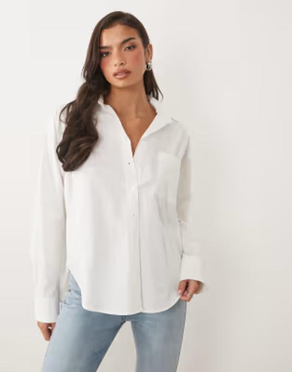 グッドアメリカン レディース トップス シャツ Good American poplin shirt WHITE ホワイト|ReVida 店
