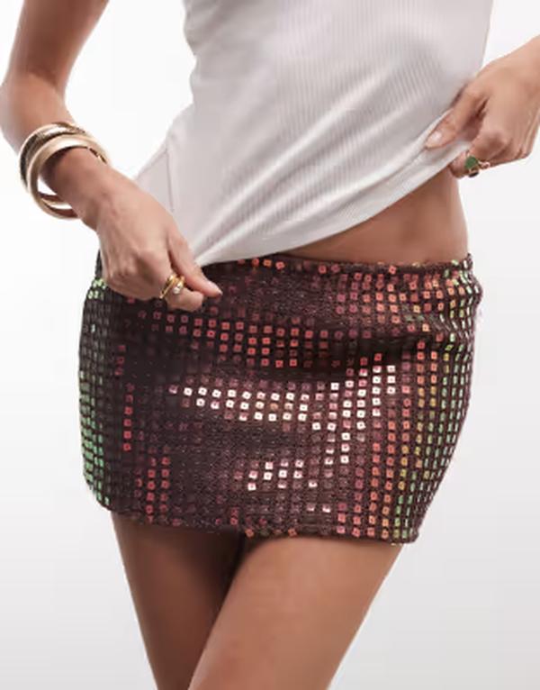モーテル レディース ボトムスカート ミニ スパンコール Motel olsa sequin mini skirt in multi - part of a set Multi マルチカラー|ReVida 店