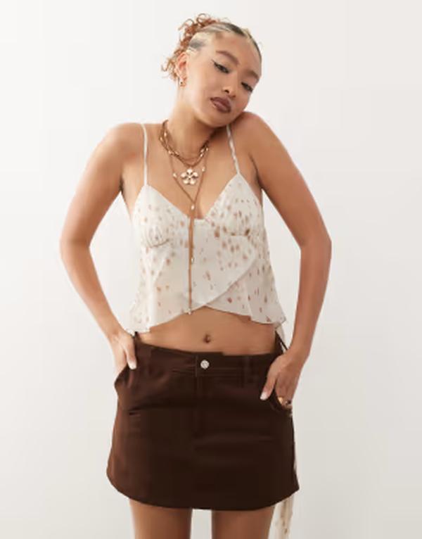 モーテル レディース トップス シャツ プリント Motel cojira deer print scarf cami top Bamb ivory アイボリー|ReVida 店