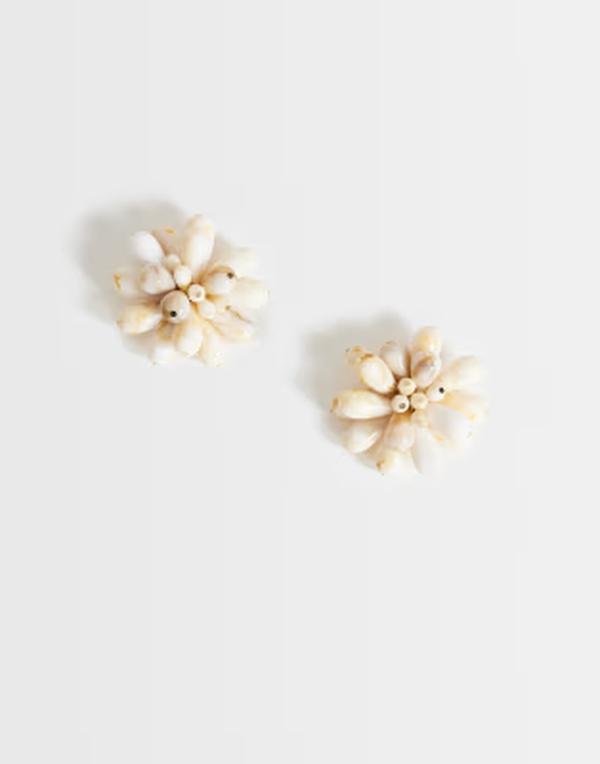トップショップ レディース アクセサリー ピアス・イヤリング Topshop Dezi semi precious cluster earrings in off-white marble Off-White Marble オフホワイト|ReVida 店
