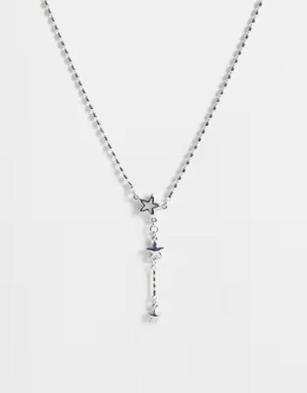 リクレイム ヴィンテージ レディース アクセサリー ネックレス・チョーカー・ペンダントトップ レース Reclaimed Vintage Unisex star pendant necklace tone silver シルバー｜ReVida 店