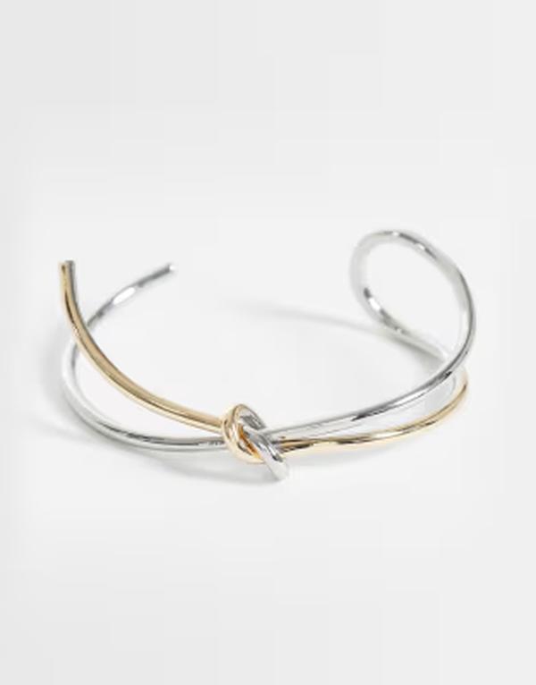 リクレイム ヴィンテージ レディース アクセサリー ブレスレット・バングル・アンクレット Reclaimed Vintage unisex mixed metal bangle and Gold ゴールド|ReVida 店