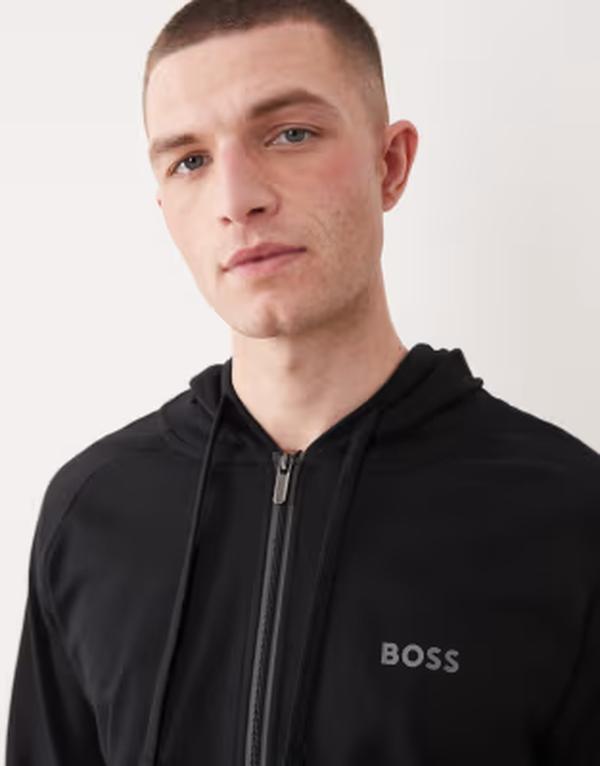 ボス メンズ アウター パーカー・スウェット BOSS Bodywear Authentic lounge hoodie Black ブラック｜ReVida 店