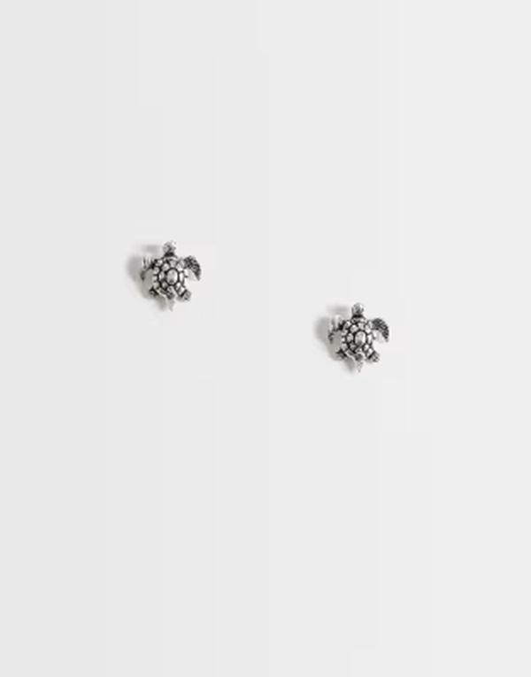 キングスリーライアン レディース アクセサリー ピアス・イヤリング Kingsley Ryan turtle stud earrings in sterling SILVER シルバー｜ReVida 店