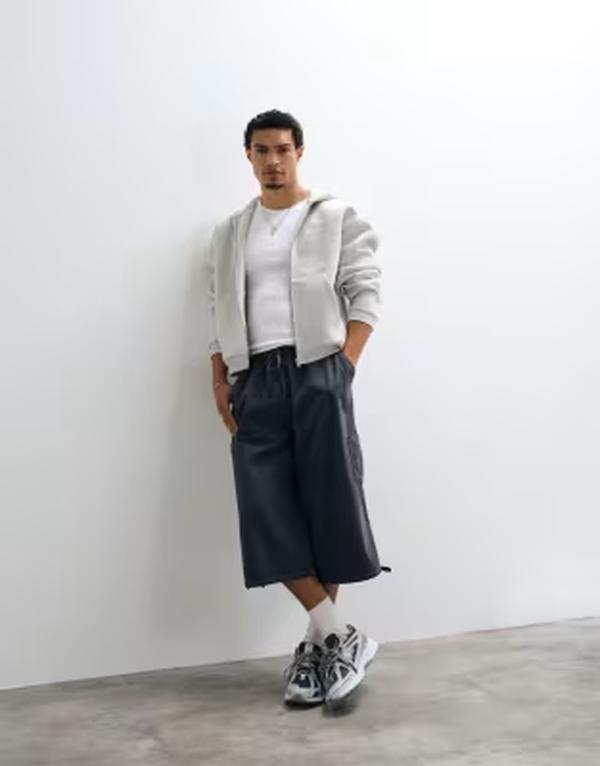 コルージョン メンズ ボトムス ハーフパンツ・ショーツ COLLUSION utility jorts in charcoal チャコール｜ReVida 店
