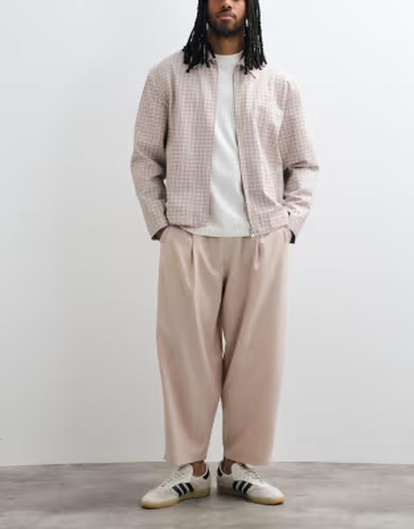 リクレイム ヴィンテージ メンズ ボトムス カジュアルパンツ リネン Reclaimed Vintage pull on pants linen look Beige ベージュ|ReVida 店