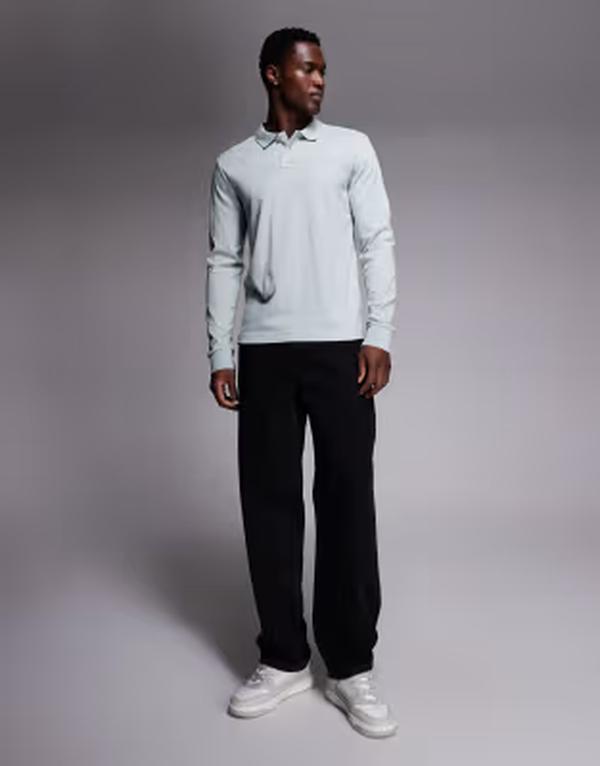 ボス オレンジ メンズ トップス Tシャツ ポロシャツ ロゴ BOSS Orange passerby tonalogo long sleeve pique polo in light Gray グレー｜ReVida 店
