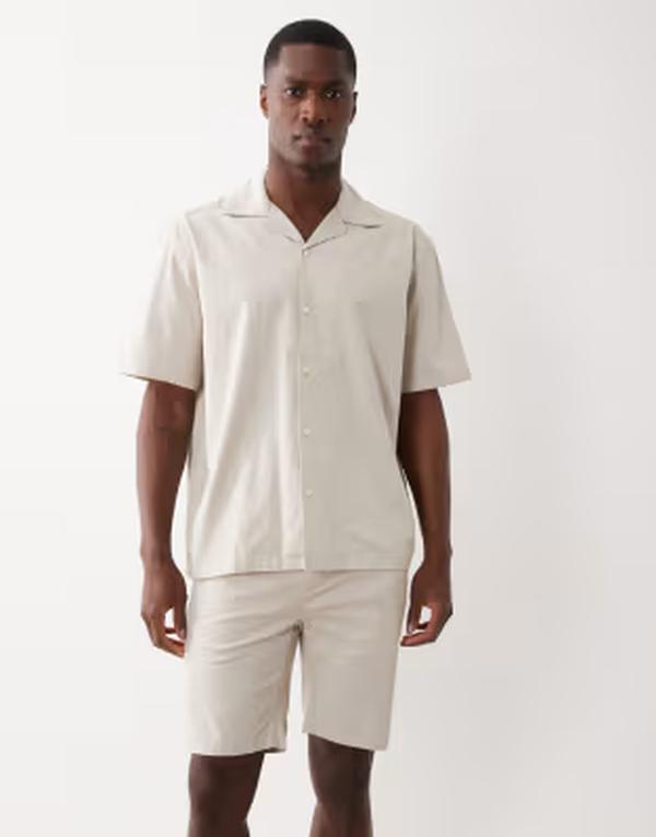 オンリーアンドサンズ メンズ ボトムス ハーフパンツ・ショーツ ショートパンツ リネン ONLY & SONS linen look shorts - part of a set Silver Lining シルバー|ReVida 店