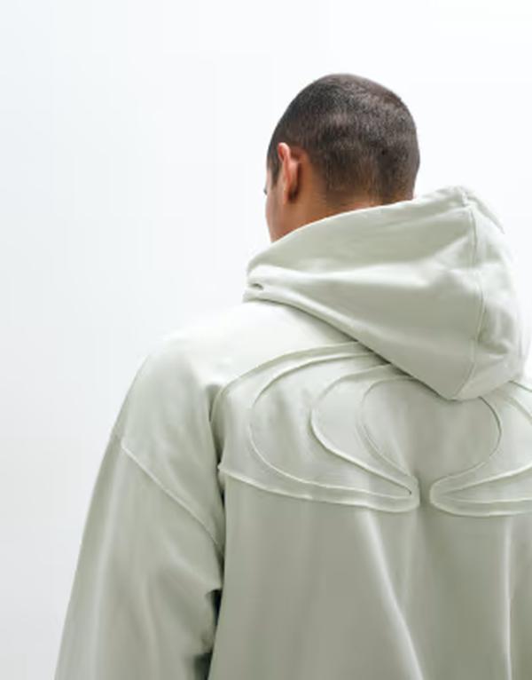 レインズ メンズ アウター パーカー・スウェット リラックスフィット プリント ロゴ Rains 41170 relaxed fit splash logo hoodie with back print in pale GREEN グリーン|ReVida 店