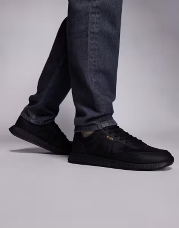 ボス オレンジ メンズ シューズ スニーカー BOSS Orange BOSS Black titanium runn sneakers Black ブラック｜ReVida 店