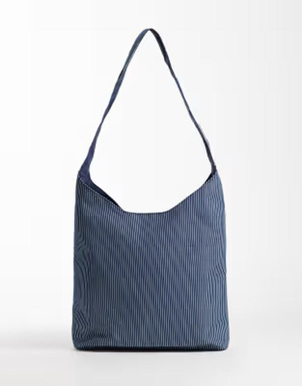 エイソス メンズ バッグ ASOS DESIGN striped tote bag Navy ネイビー｜ReVida 店 11,765円