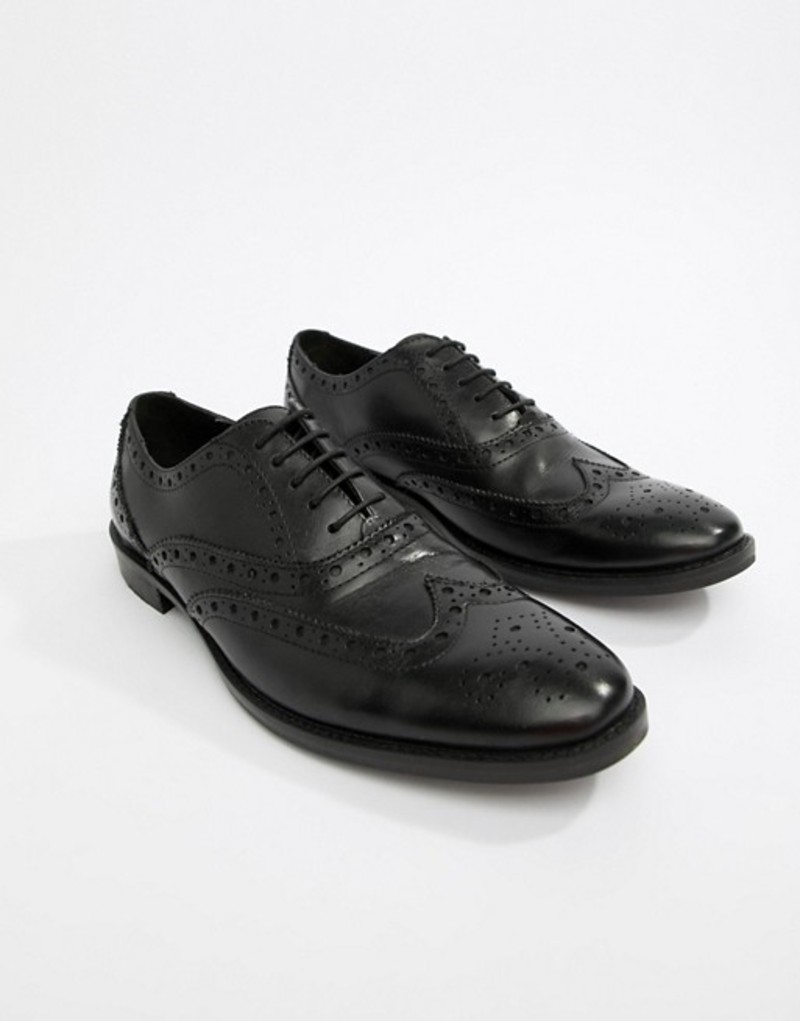 asos black leather shoes