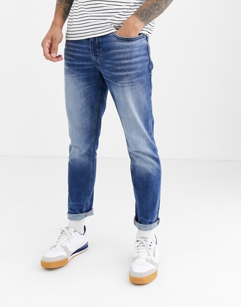 ランキングや新製品 リバーアイランド メンズ デニムパンツ ボトムス River Island Slim Jeans In Mid Wash Blue Mid Blue Revida 店 お買得 Www Lacomediapro Co Il
