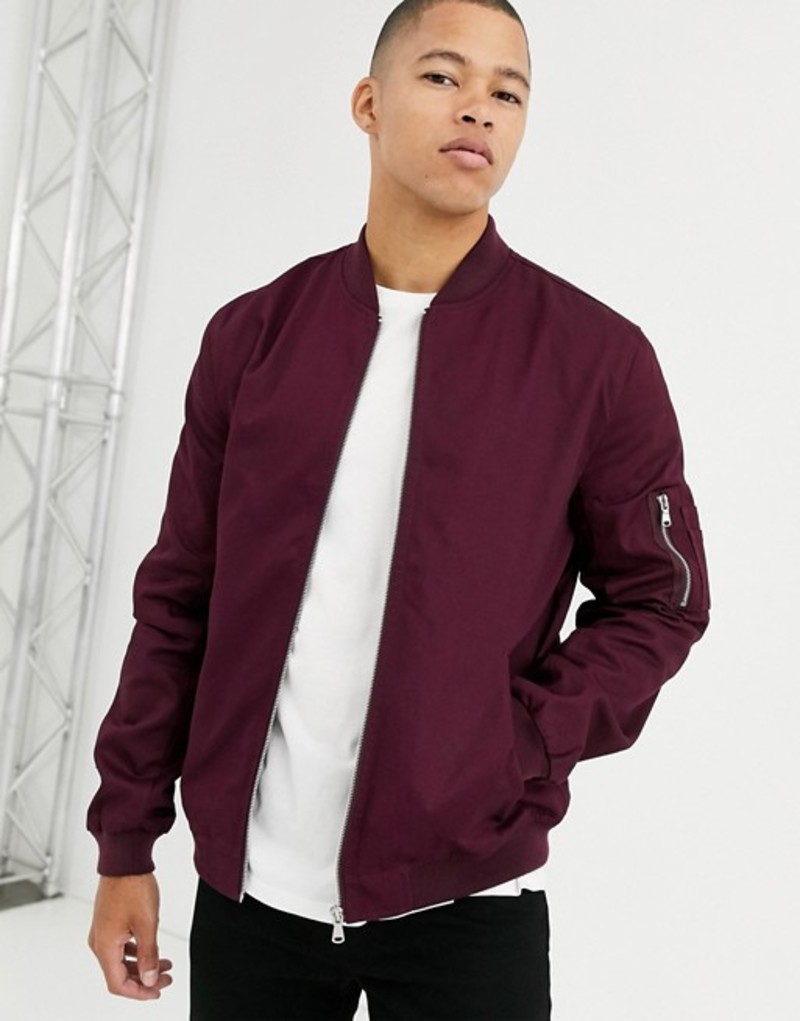 公式 楽天市場 エイソス メンズ ジャケット ブルゾン アウター Asos Design Ma1 Bomber Jacket In Burgundy Burgundy Revida 楽天市場店 超大特価 Www Qatarballoonfestival Com