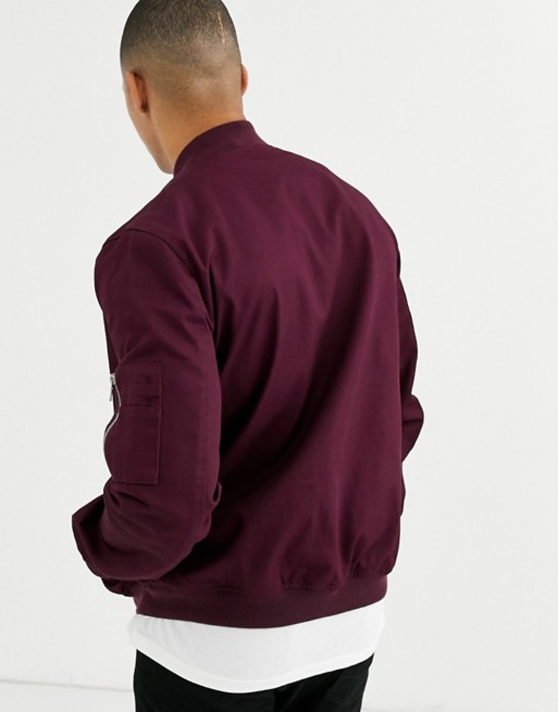 公式 楽天市場 エイソス メンズ ジャケット ブルゾン アウター Asos Design Ma1 Bomber Jacket In Burgundy Burgundy Revida 楽天市場店 超大特価 Www Qatarballoonfestival Com