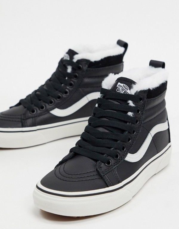 vans black leather sneakers