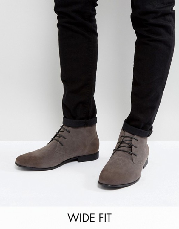 数々のアワードを受賞 Wide Design Asos シューズ ブーツ レインブーツ メンズ エイソス Fit Gray Suede Faux Gray In Boots Chukka 01 Gra Radiosinagoga Com