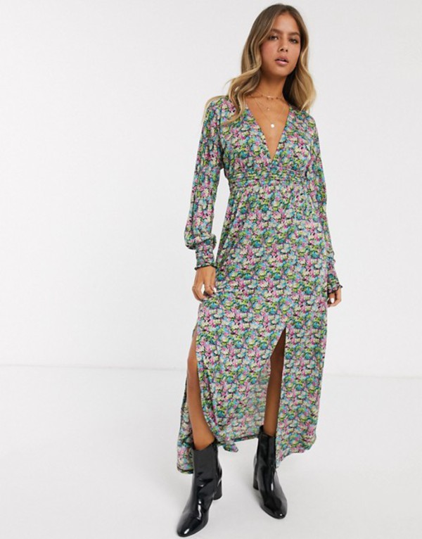 生まれのブランドで Maxi Design Asos トップス ワンピース レディース エイソス Dress Multi Print Floral In Waist Shirred With 01 Mul Www Radiosinagoga Com