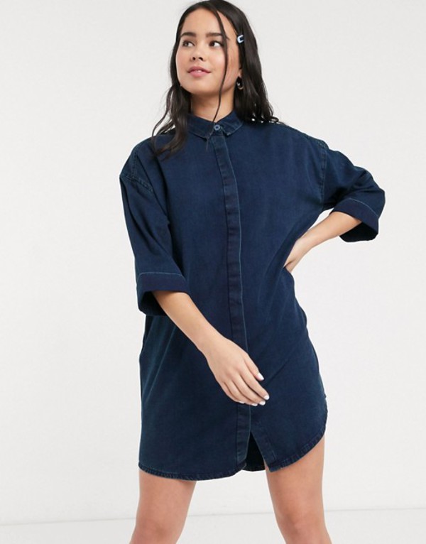 楽天ランキング1位 モンキ レディース ワンピース トップス Monki Mini Denim Shirt Dress In Blue Dar Blue 年最新海外 Fomy Sa