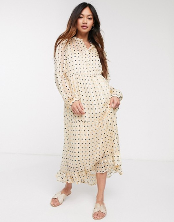 楽ギフ 包装 ワンピース ヴィラ Dot Polka Dot Polka In Dress Shirt Maxi Tiered Vila トップス ワンピース レディース Dgb Gov Bf