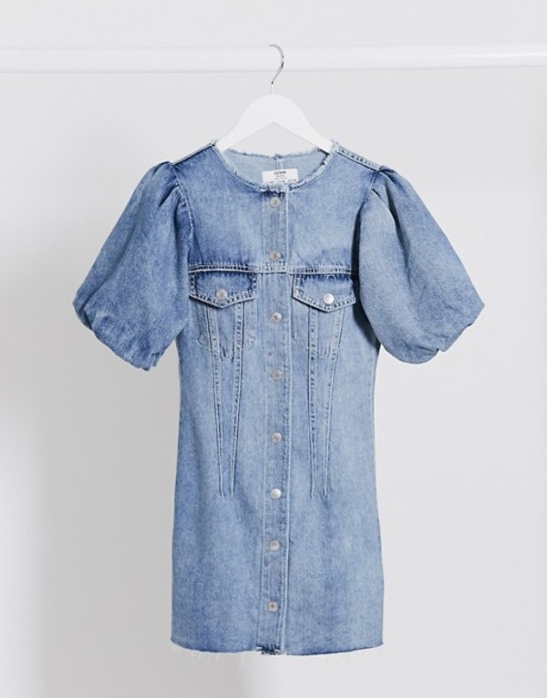 超特価sale開催 トップス ワンピース レディース ベルシュカ Bershka Blue Blue In Dress Denim Down Button 01 Blu Radiosinagoga Com