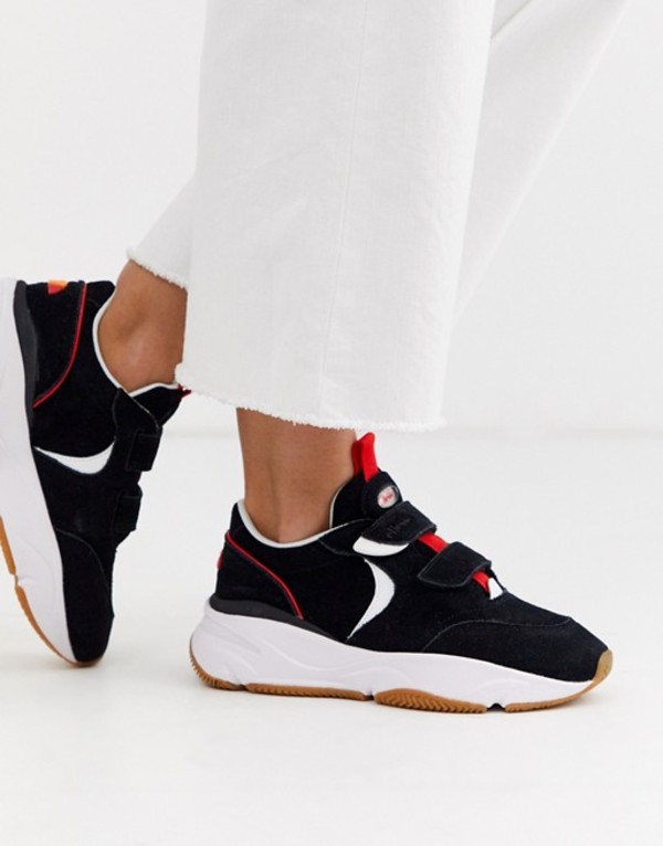 今季一番 レディース エレッセ スニーカー Black White Black In Sneakers Chunky Suede Cesana Ellesse シューズ 01 Bla Mamanminimaliste Com